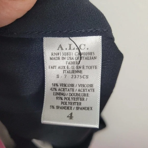 A.L.C. Womens Size 4 sm Black Pants slacks Side snap Button Up Pockets stretch
